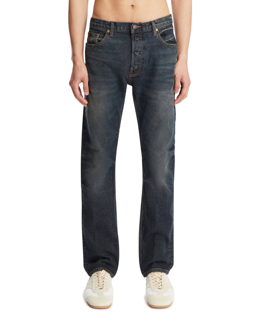Jeans A Gamba Dritta Blu