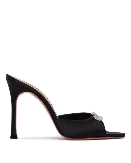 Mules Camelia In Raso Nere