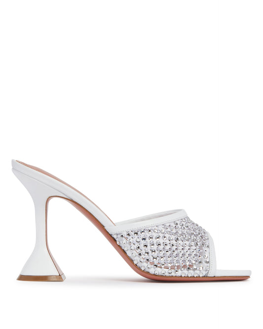 Mules Lupita Net Con Cristalli Bianche