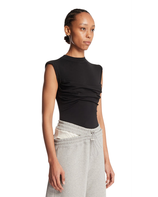 Top A Strati Con Busto Ritorto Nero