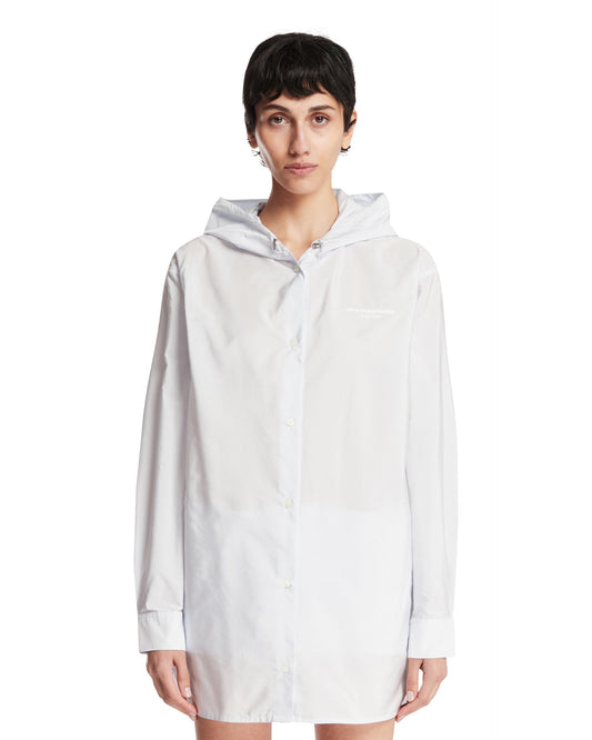 Track Jacket Con Cappuccio Bianca