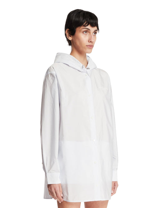 Track Jacket Con Cappuccio Bianca