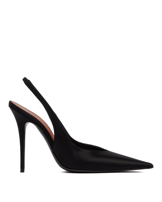 Slingback Anok In Satin Nere