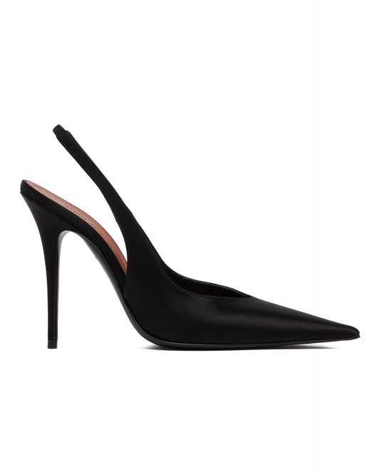 Slingback Anok In Satin Nere