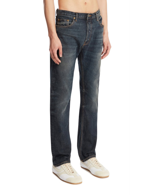 Jeans A Gamba Dritta Blu