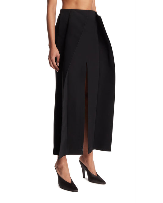 Pantaloni Cropped In Lana Neri