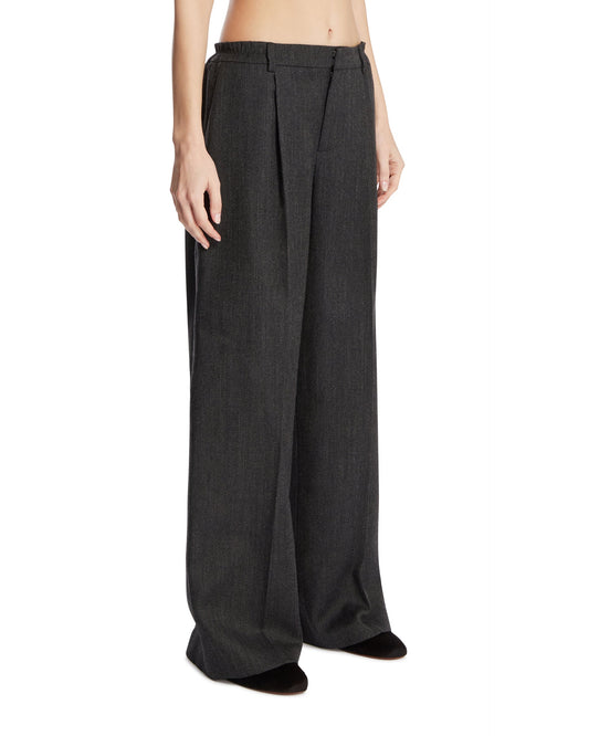 Pantaloni Sartoriali In Lana Grigi