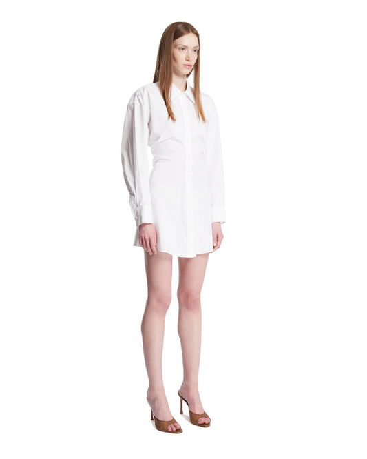 Chemisier In Cotone Con Zip Bianco