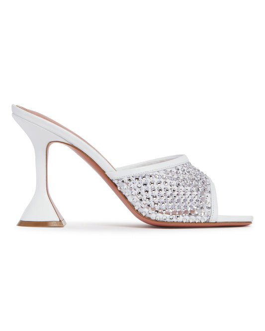 Mules Lupita Net Con Cristalli Bianche