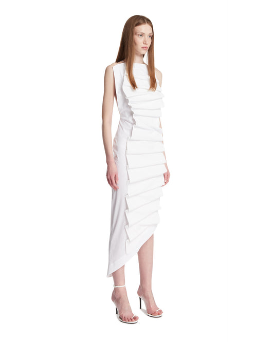 Abito Midi Asimmetrico Bianco