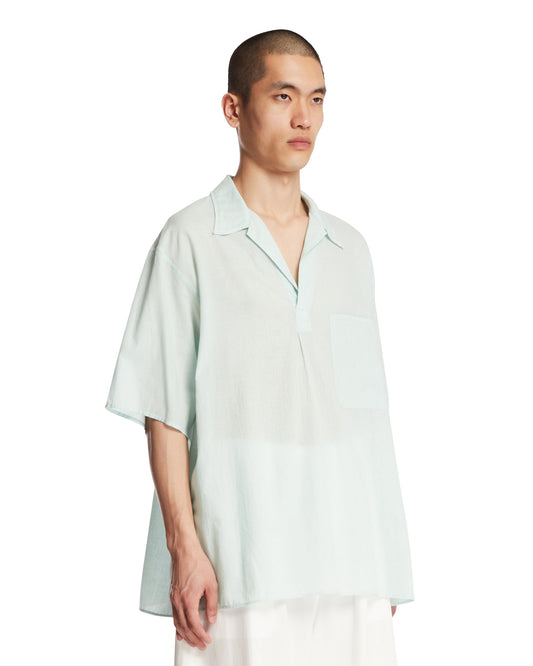 Camicia A Maniche Corte Verde