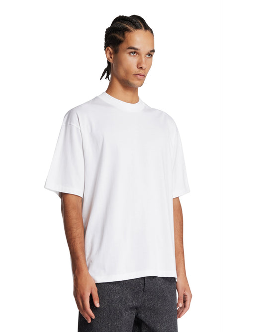 T-Shirt Girocollo In Cotone Bianca